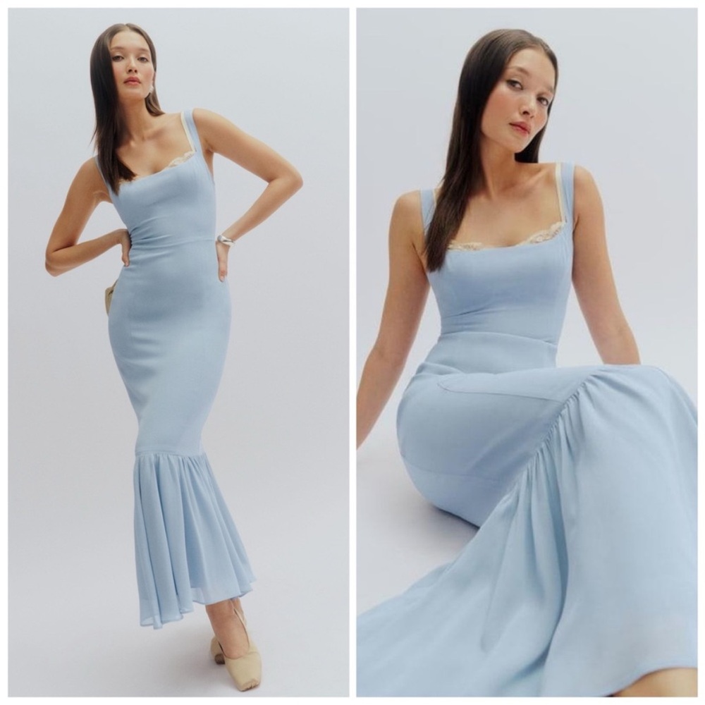 Reformation Mineral Blue Irisa Midi Dress